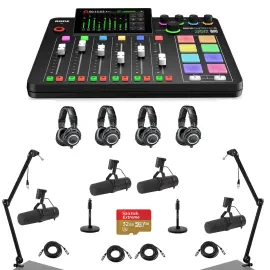 Комплект для подкастов Rode RDRCPIISHK4 RODECaster Pro II Integrated Audio Production Studio Console Bundle