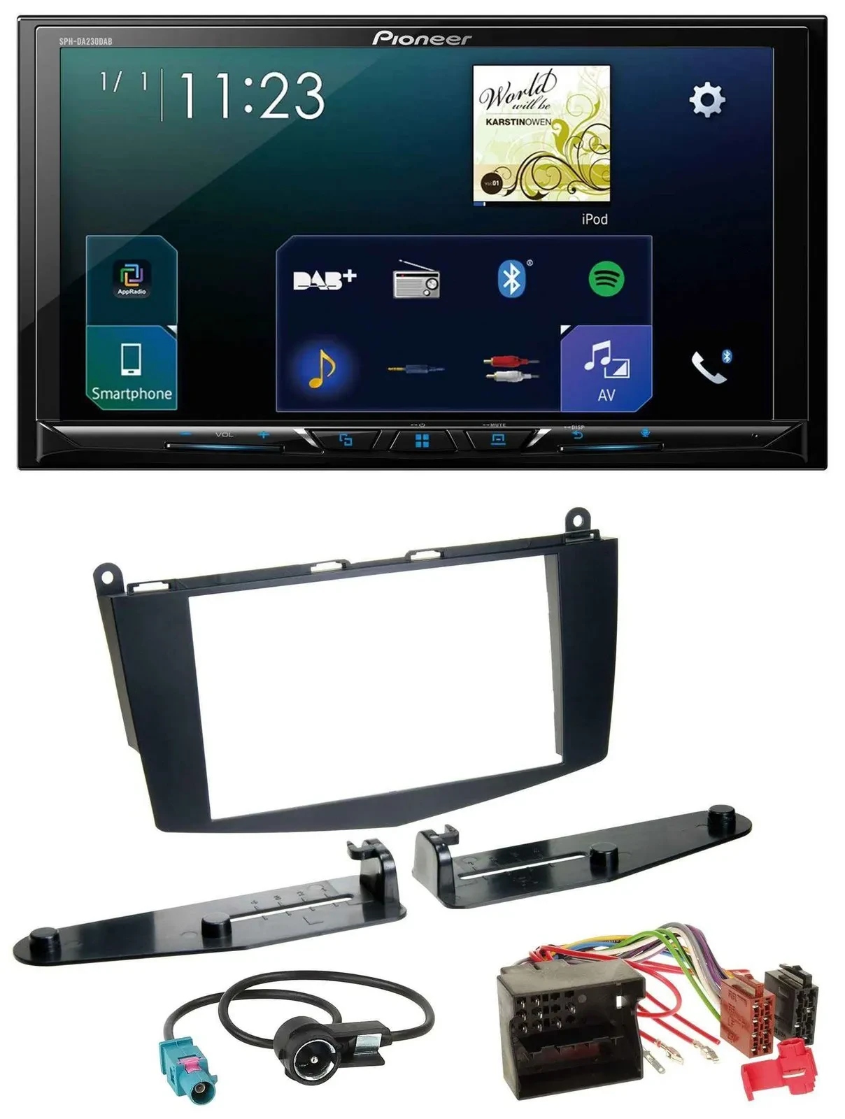 Pioneer MP3 Bluetooth USB 2DIN DAB Autoradio für Mercedes C-Klasse 07-11 ohne Ta