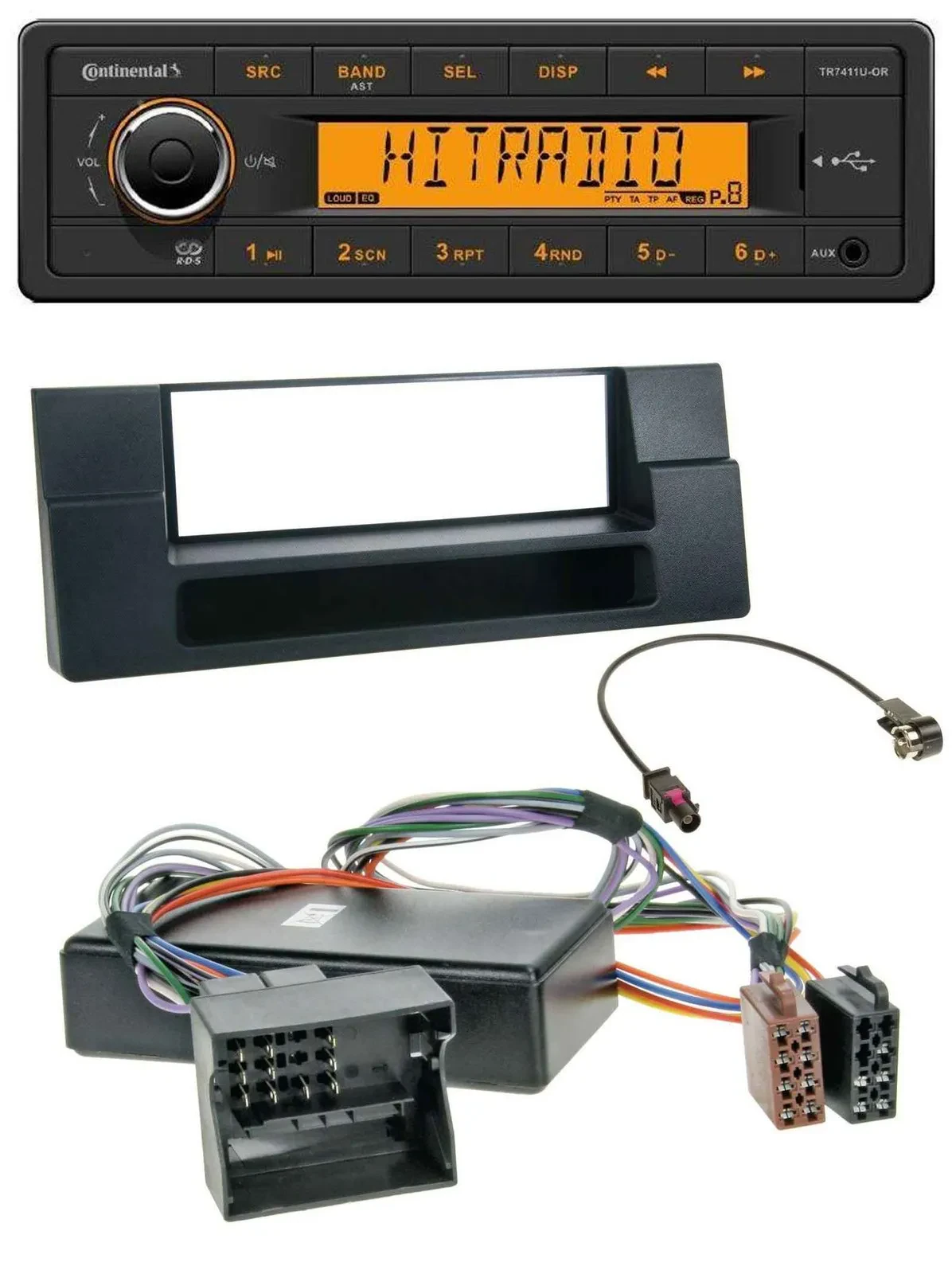 Continental 1DIN USB AUX MP3 Autoradio für BMW X5 E53 5er E39 Ablagefach Quadloc