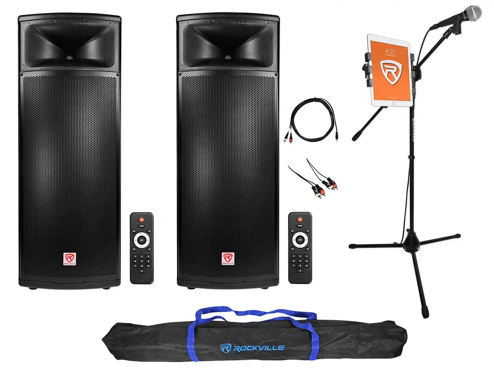 Активная акустическая система Rockville BPA225 Black 1500W с аксессуарами (пара)