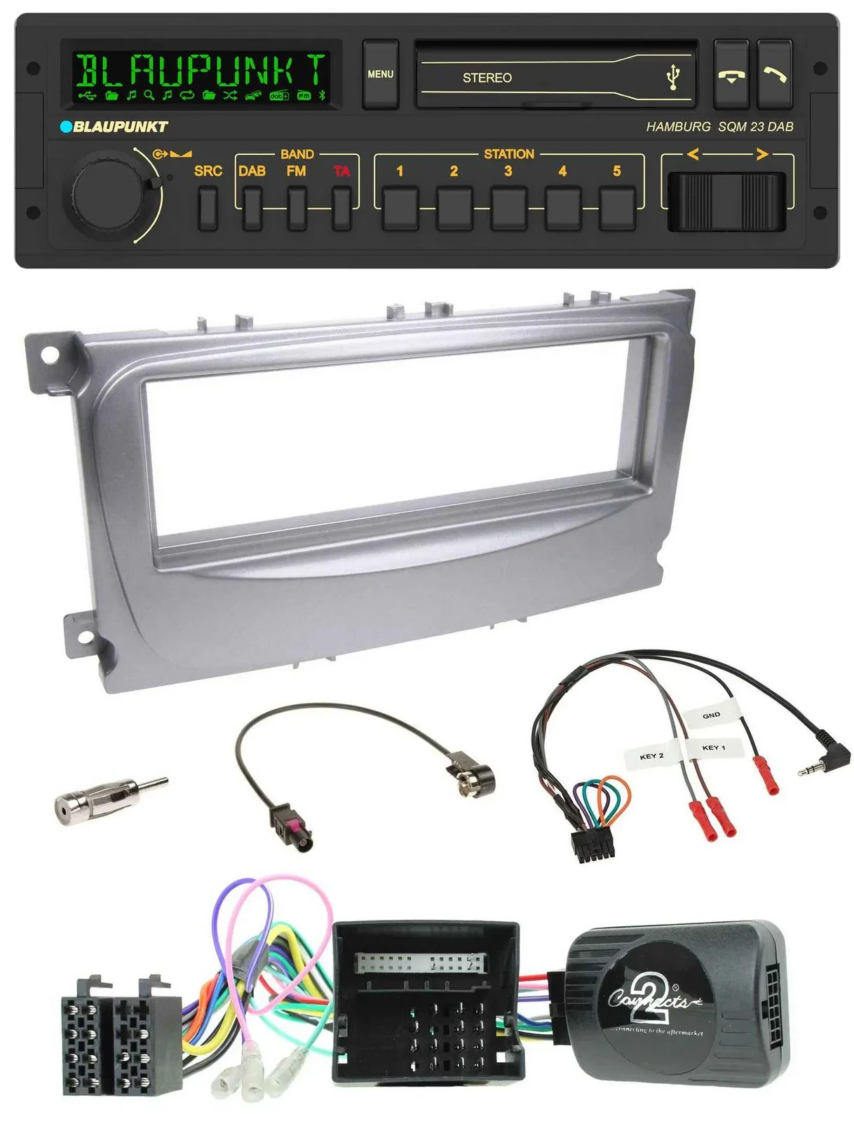 Blaupunkt USB DAB Bluetooth Lenkrad Autoradio für Ford S-Max Mondeo Can-Bus 07-1