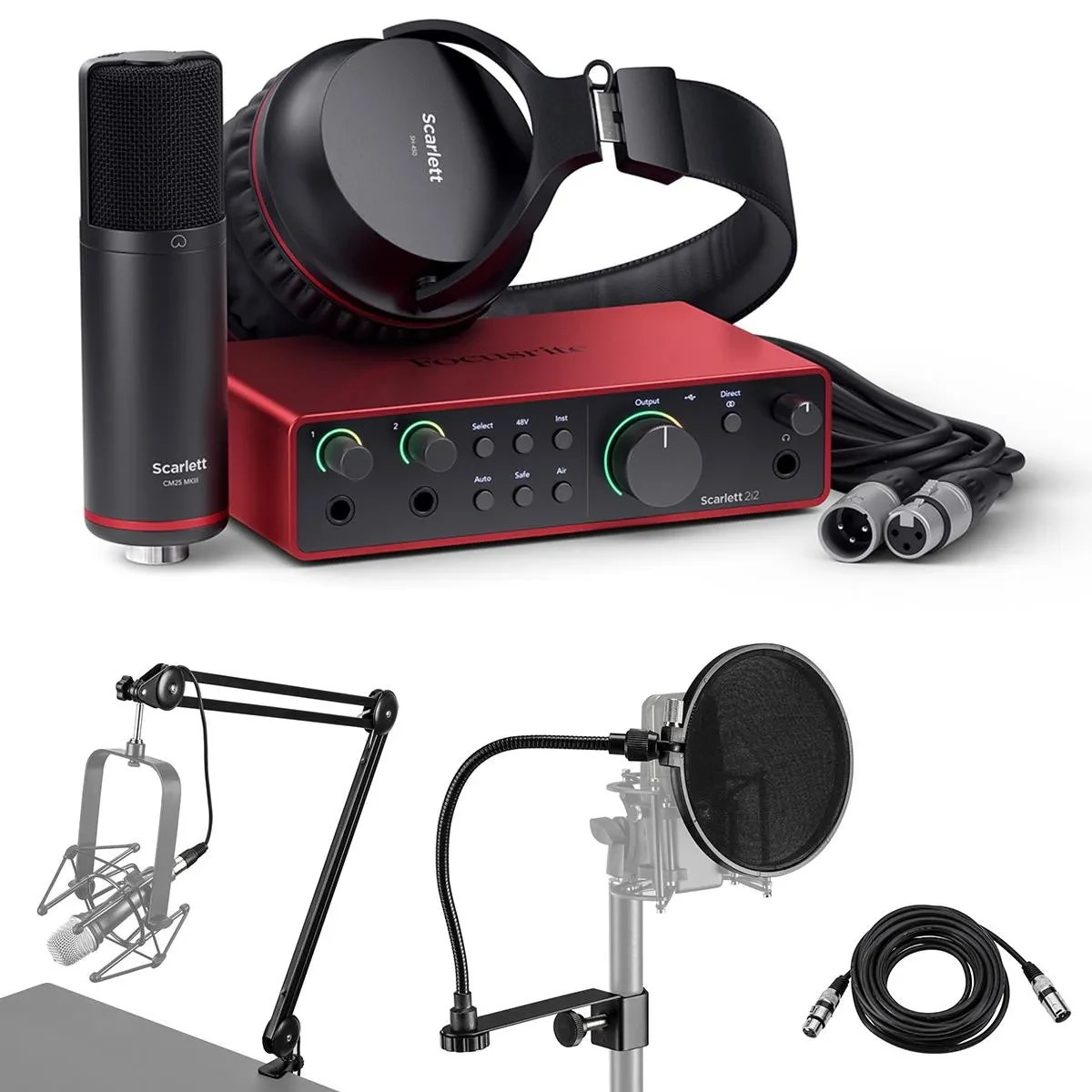 Аудиоинтерфейс Focusrite Scarlett 2i2 Studio 4th Gen USB (набор, с микрофоном)