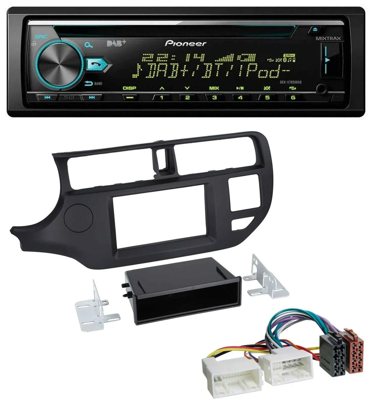 Pioneer DAB MP3 CD USB Bluetooth Autoradio für Kia Rio (UB 2011-2014) schwarz