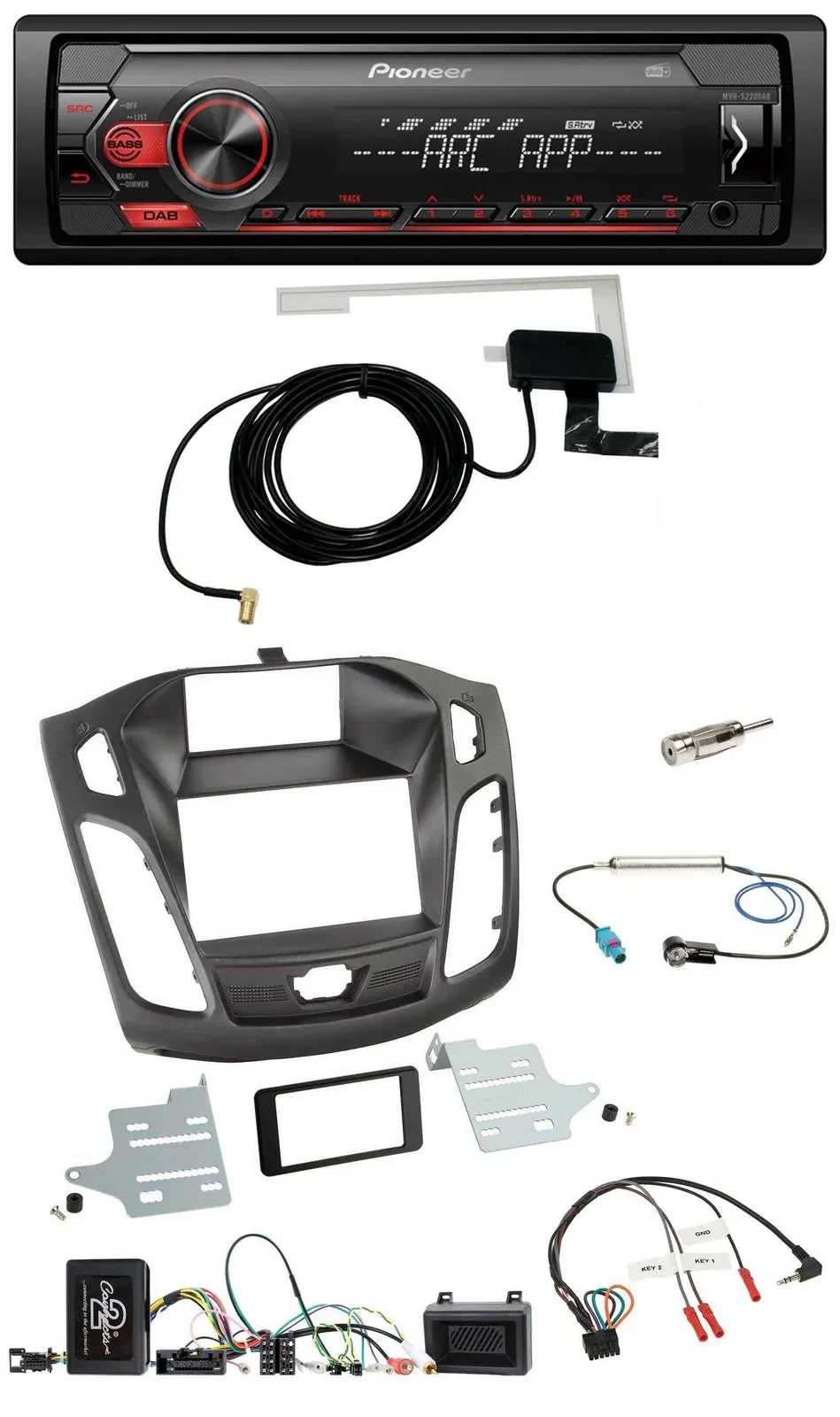 Автомагнитола для Ford Focus (2011–2014) Pioneer 1DIN, USB, DAB, MP3