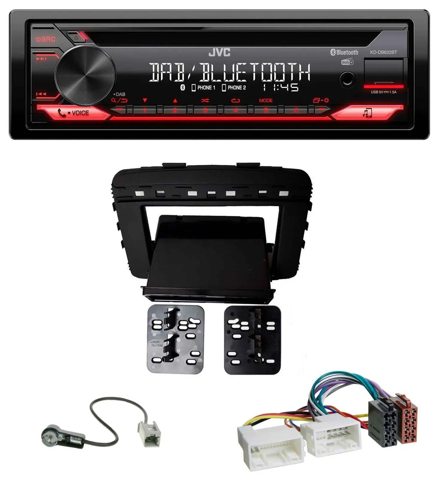 Автомагнитола для Kia Sorento (UM, с 03/2015) JVC CD, DAB, USB, Bluetooth, MP3