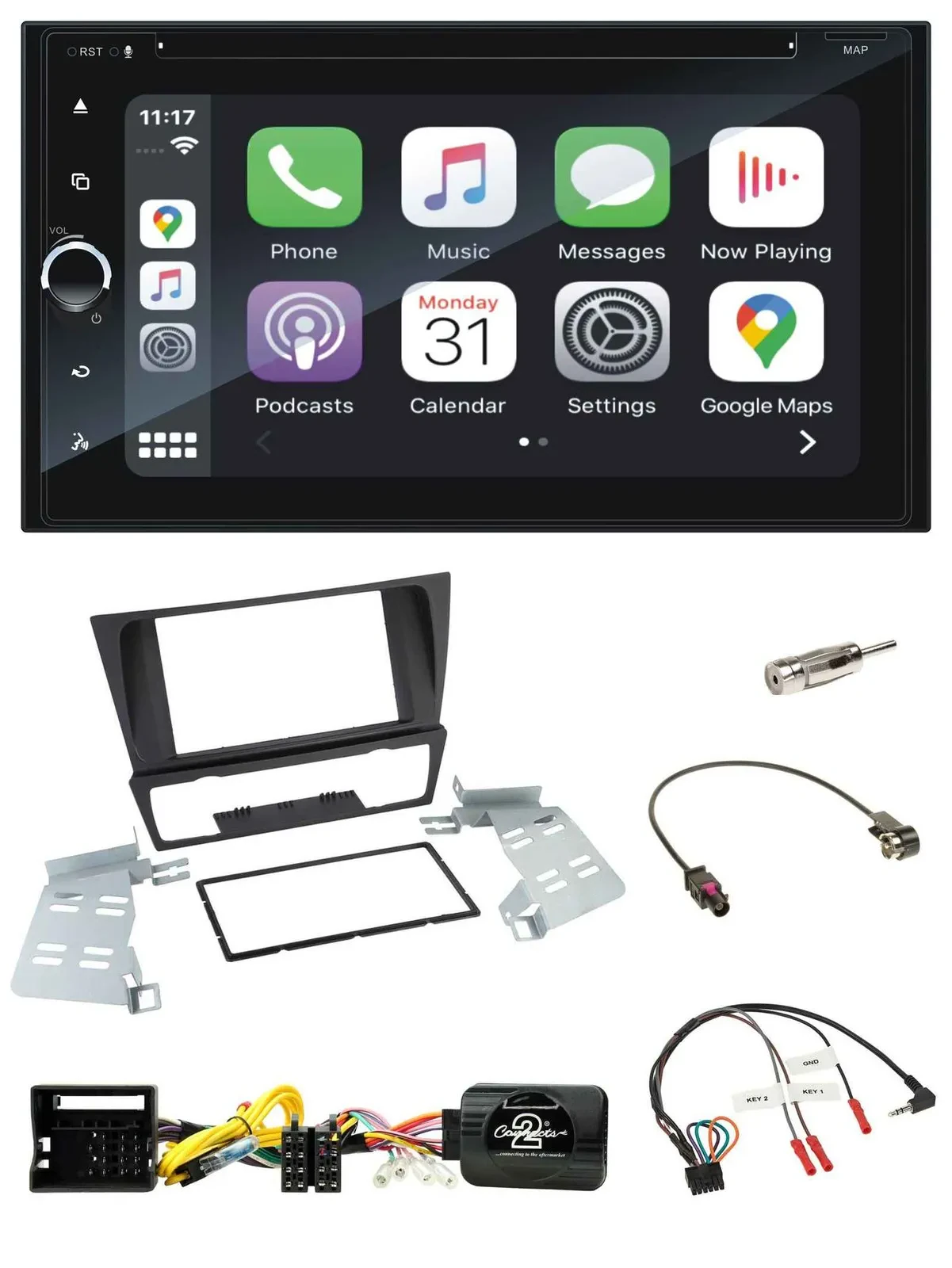 Blaupunkt 2DIN Bluetooth DAB USB DVD Lenkrad Autoradio für BMW 3er E92 E93 E90 E