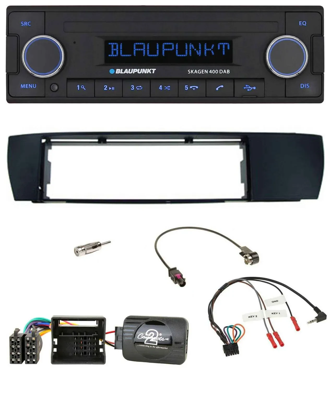 Blaupunkt DAB USB Bluetooth Lenkrad Autoradio für BMW X3 04-10 E83 seitlich