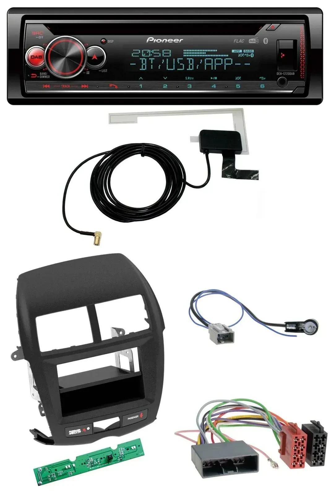 Автомагнитола для Mitsubishi ASX (2010–2014) Pioneer DAB, CD, MP3, USB, Bluetooth