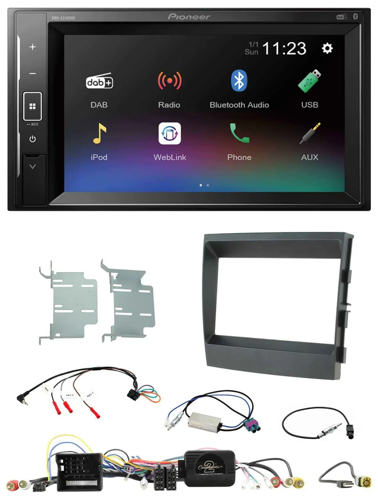 Pioneer DAB Lenkrad 2DIN Bluetooth USB Autoradio für Porsche Panamera 2009-2016