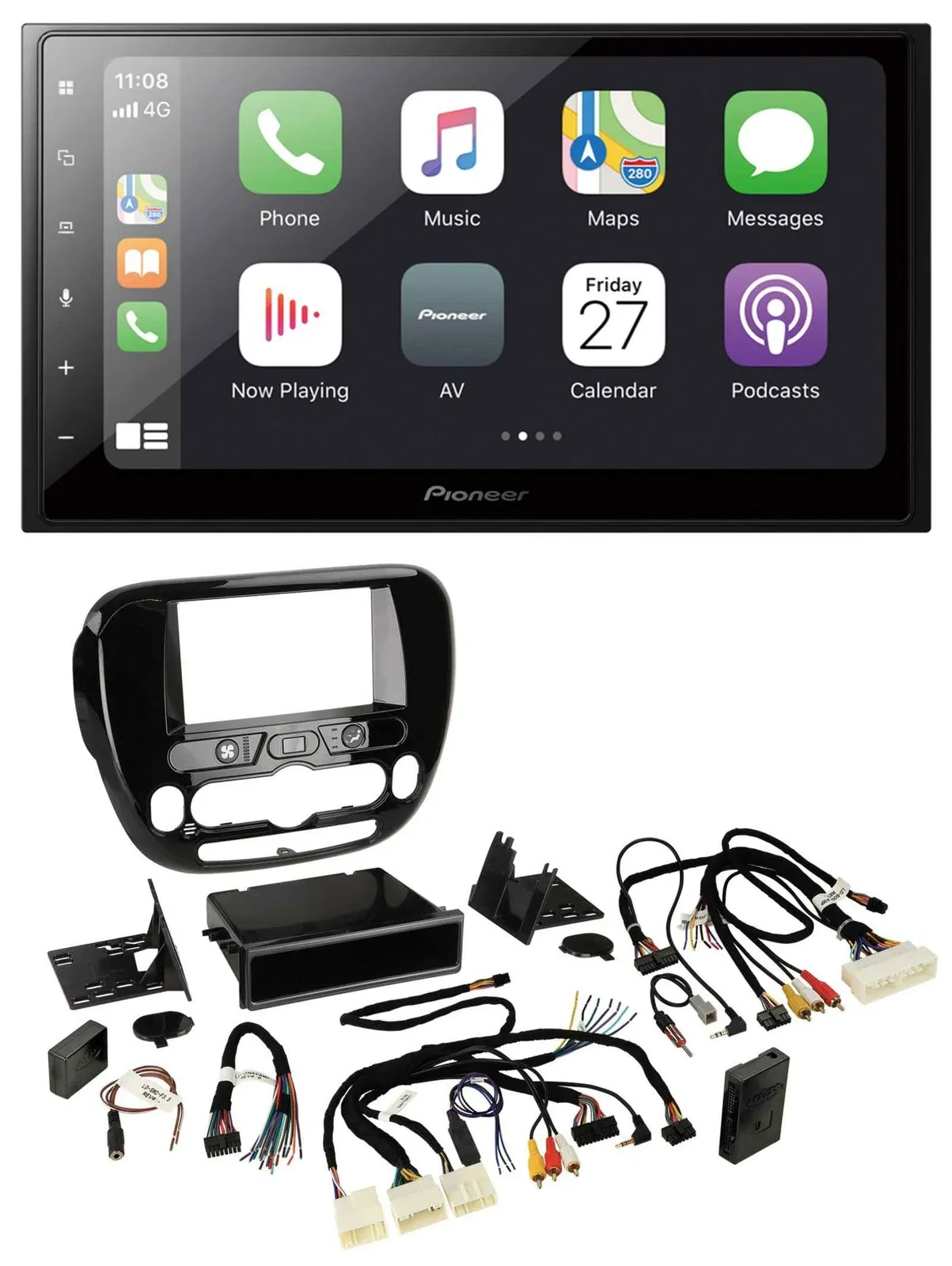 Pioneer Lenkrad Bluetooth DAB 2DIN USB Autoradio für Kia Soul ab 2014 Klima