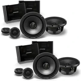(2-Pairs) Alpine HDZ-65C 400W RMS 6.5” Component Speaker