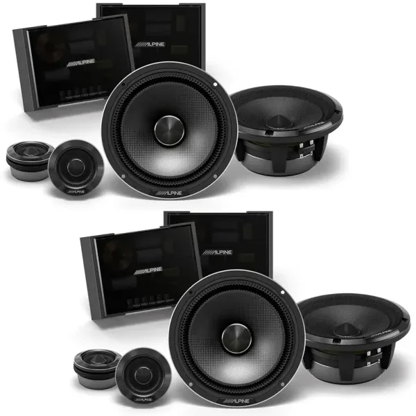 (2-Pairs) Alpine HDZ-65C 400W RMS 6.5” Component Speaker