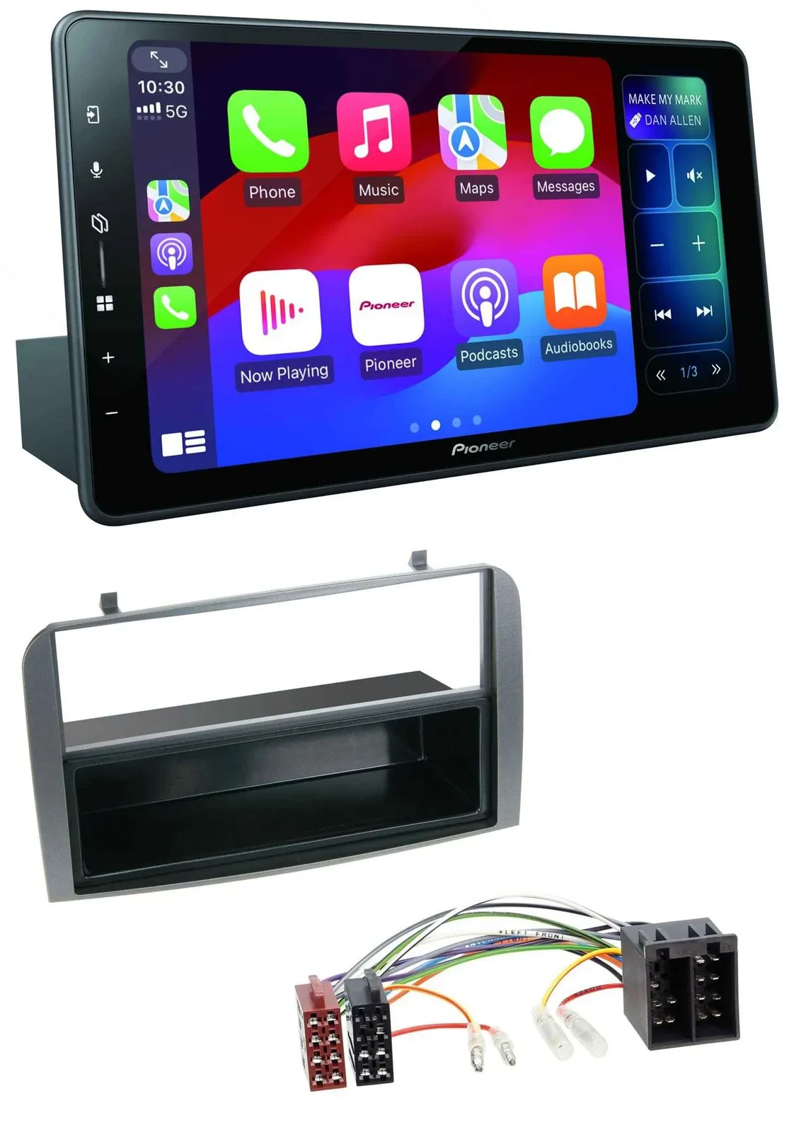 Автомагнитола для Alfa Romeo 147/GT Pioneer Bluetooth, DAB, MP3, USB, антрацит, с карманом