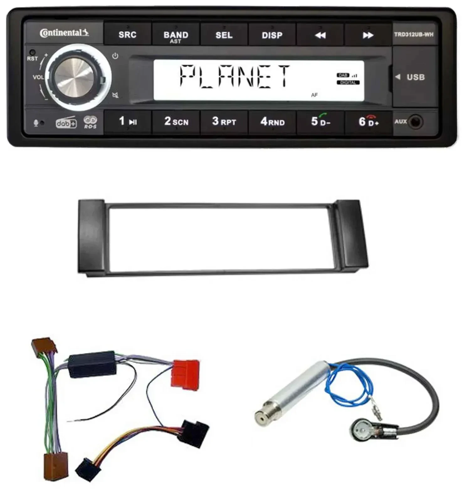 Continental USB 1DIN AUX DAB MP3 Autoradio für Audi A3 8L 00-03 A6 C5 00-04 Akti