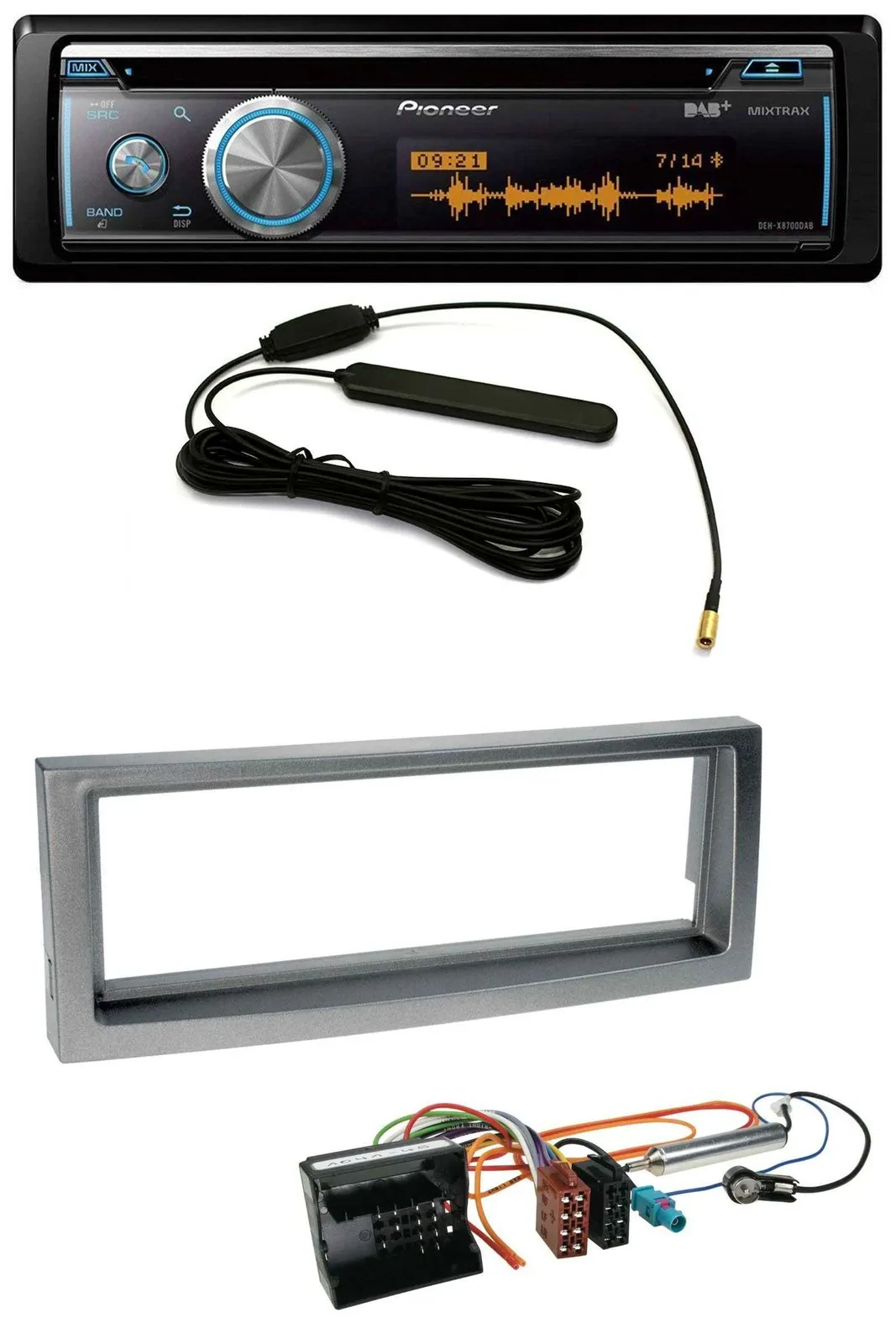 Автомагнитола для Citroen C5 и Peugeot 407 (с 2004) Pioneer CD USB Bluetooth DAB MP3 серый