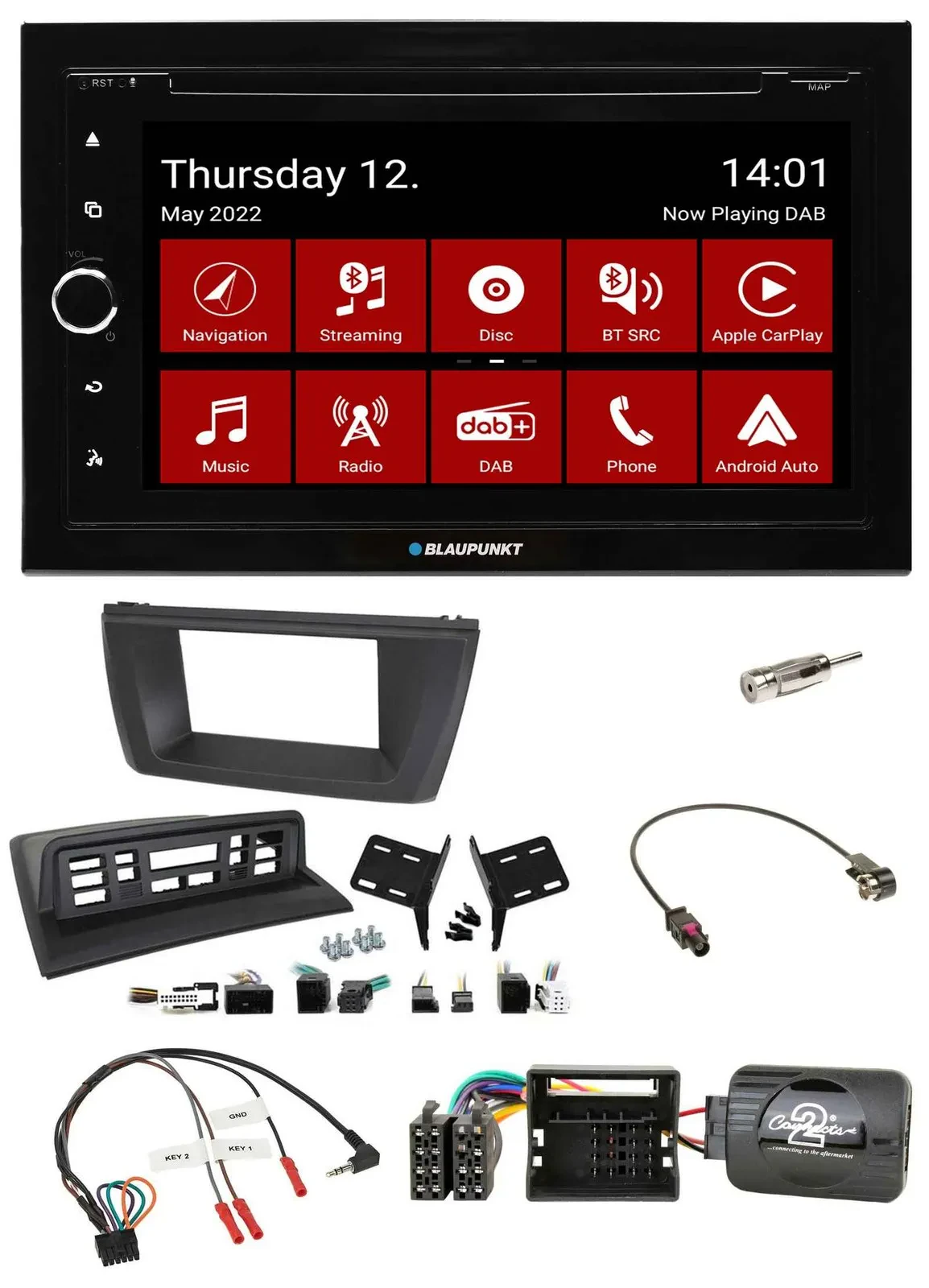 Blaupunkt Lenkrad DVD Bluetooth DAB 2DIN USB Autoradio für BMW X3 E83 2004-2010