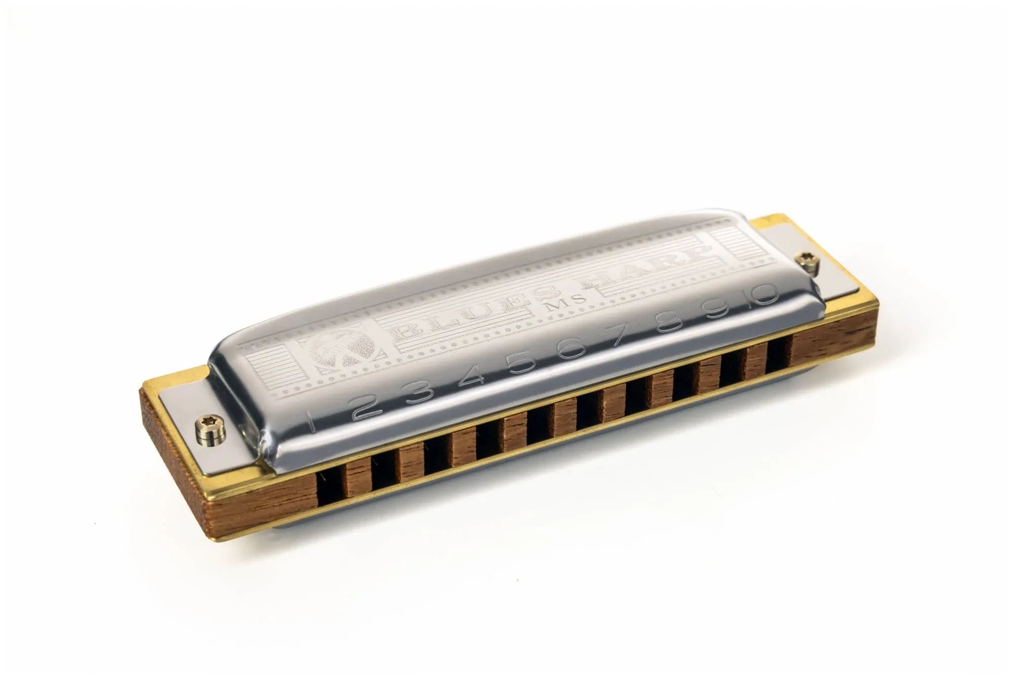Губная гармошка HOHNER Blues Harp MS ля мажор, диатоническая, 10 отверстий, 20 язычков, латунные пластины 0.9 мм, гребёнка из афцелии