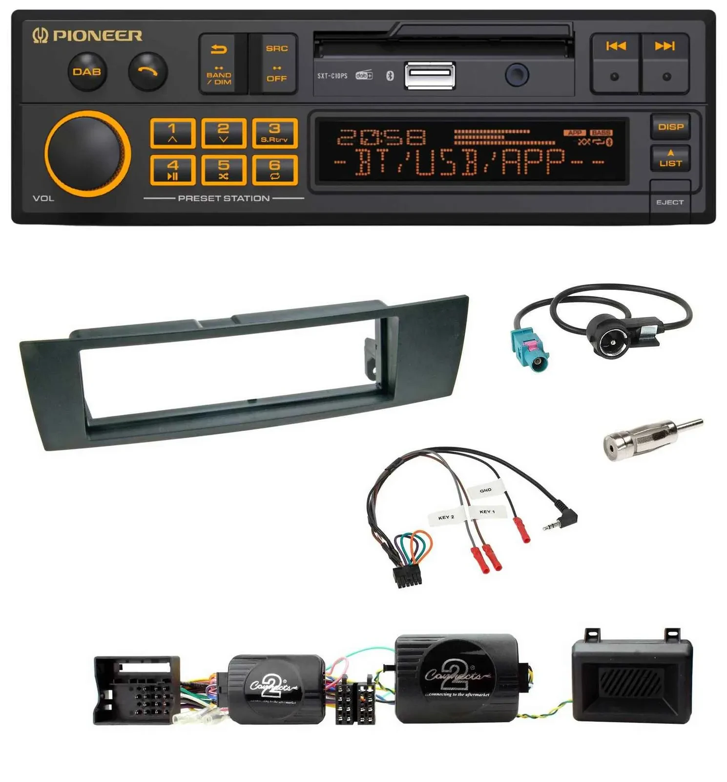 Pioneer DAB Lenkrad USB Bluetooth Autoradio für BMW 1er 2004-2013 E87