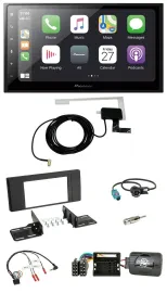 Pioneer USB Lenkrad 2DIN Bluetooth DAB Autoradio für BMW X5 E53 2000-2006