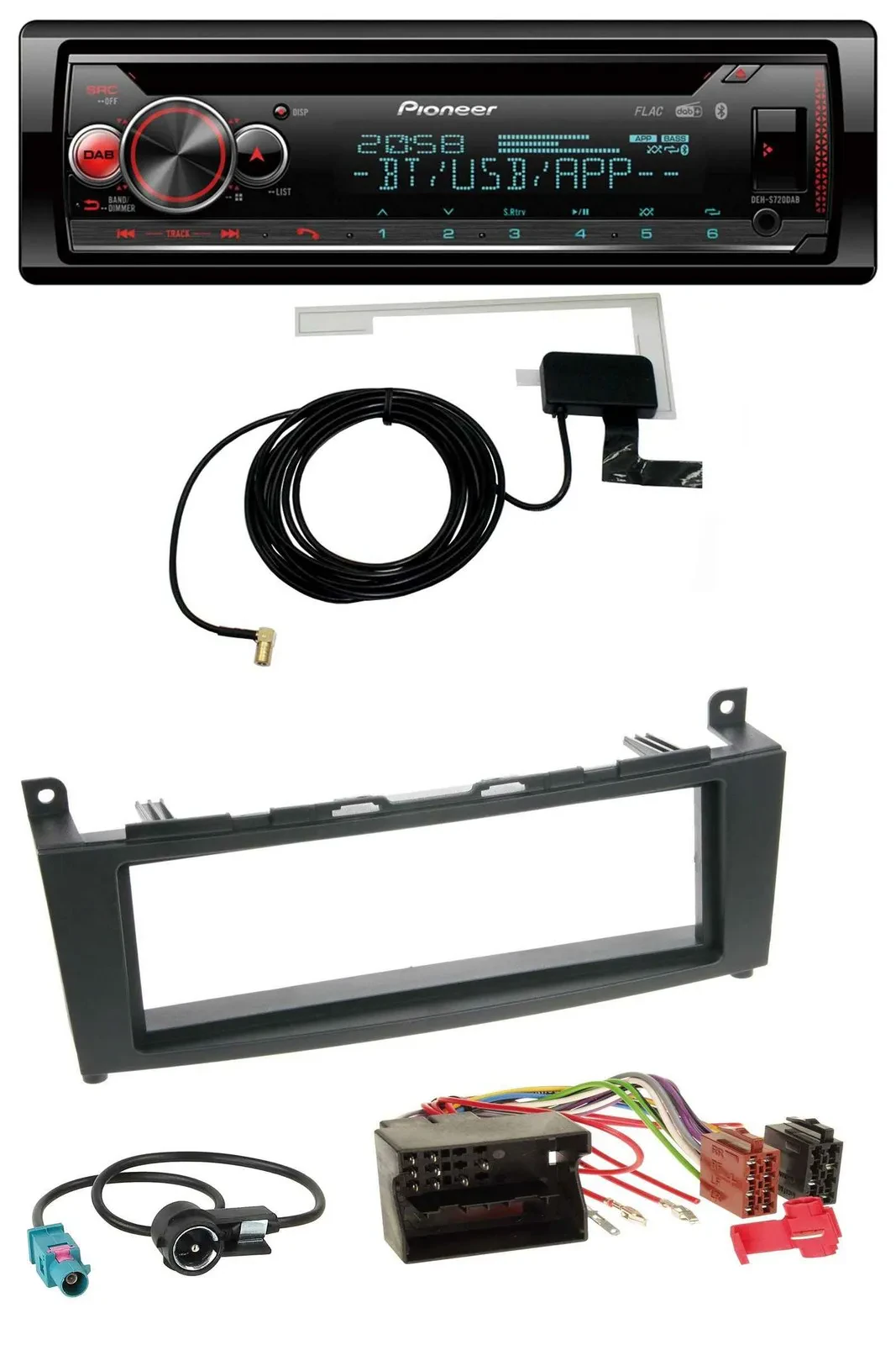 Pioneer DAB CD MP3 USB Bluetooth Autoradio für Mercedes C-Klasse W204 ab 2007