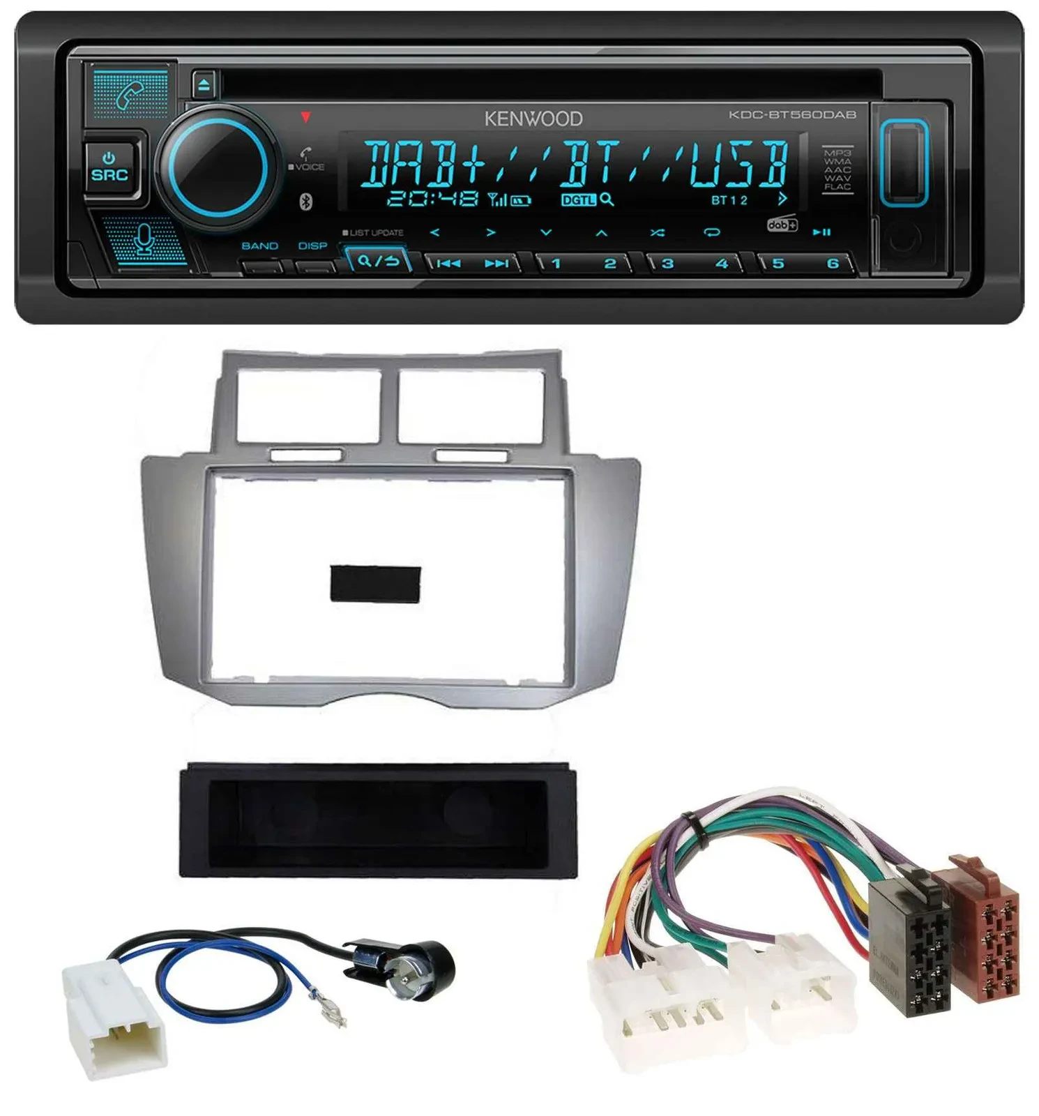 Kenwood Bluetooth DAB CD MP3 USB Autoradio für Toyota Yaris (2007-2011)