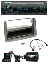 Автомагнитола Kenwood Bluetooth DAB USB для Fiat Panda (2004–2010, 169), цвет серый