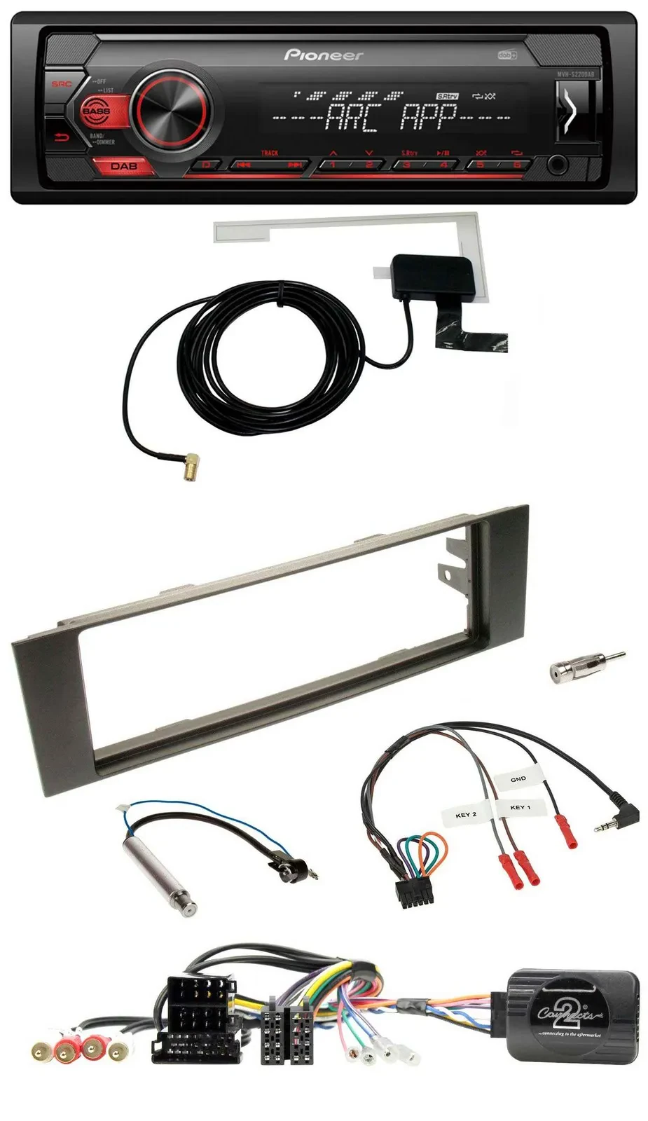 Автомагнитола Pioneer 1-DIN USB DAB MP3 для Audi A3 (2003–2006)