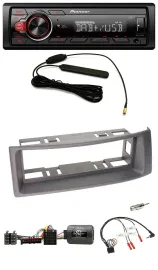 Автомагнитола Pioneer DAB, MP3, 1 DIN, USB, для Renault Megane/Scenic 1996–2000, антрацит, совместимая с кнопками на руле