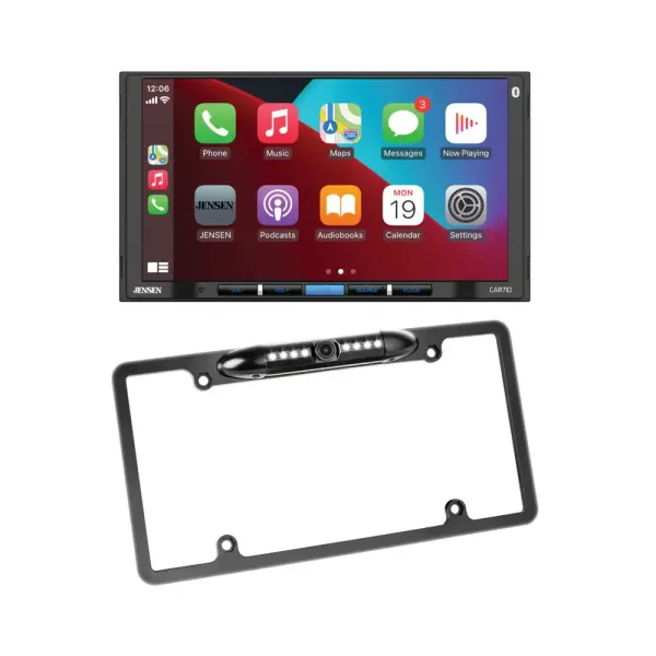 Jensen CAR710-4 7" Double-DIN Touchscreen Receiver + License Plate Camera