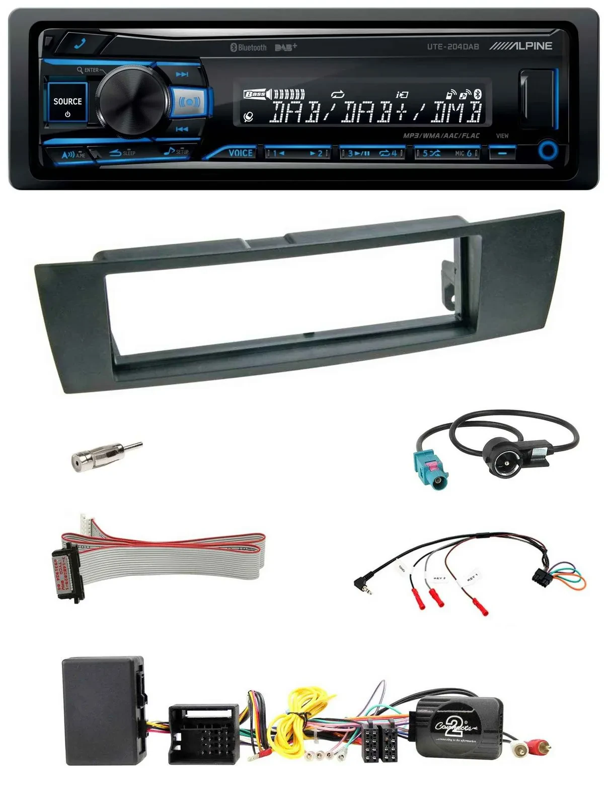 Alpine USB Bluetooth DAB Lenkrad Autoradio für BMW 1er E87 2004-2013 Aktiv