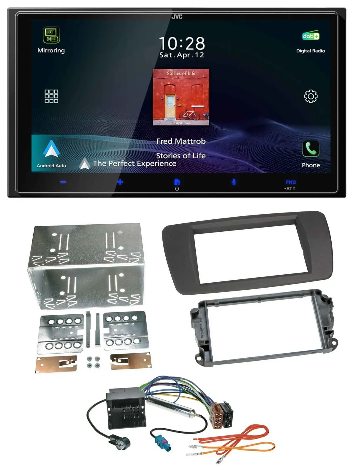 JVC USB Bluetooth 2DIN DAB MP3 Autoradio für Seat Ibiza ab 08 tuam-grey