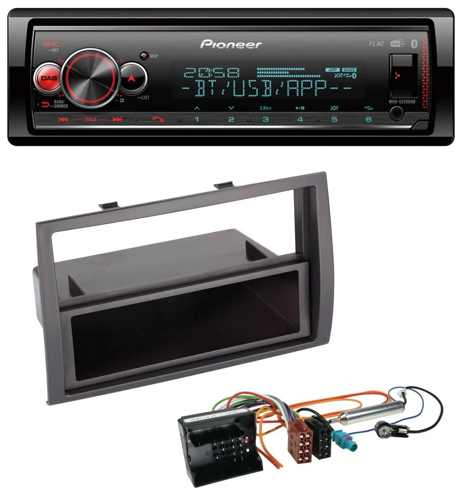 Автомагнитола Pioneer Bluetooth, USB, MP3, DAB для Citroën Jumper (2006–2011), Quadlock