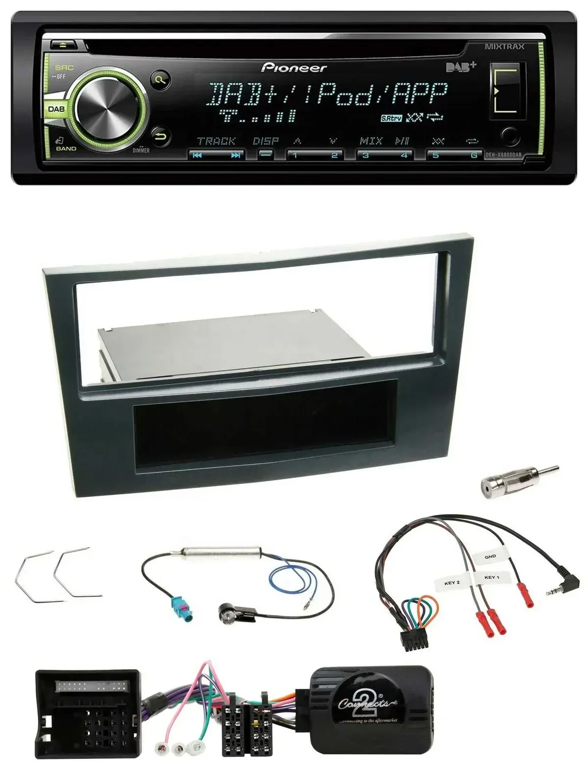 Автомагнитола Pioneer CD/USB MP3, DAB, поддержка кнопок на руле, для Opel Corsa D 2006–2008, чёрная