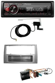 Автомагнитола Pioneer 1DIN MP3 DAB USB AUX для Peugeot 308 (2007–2009) темно-серый