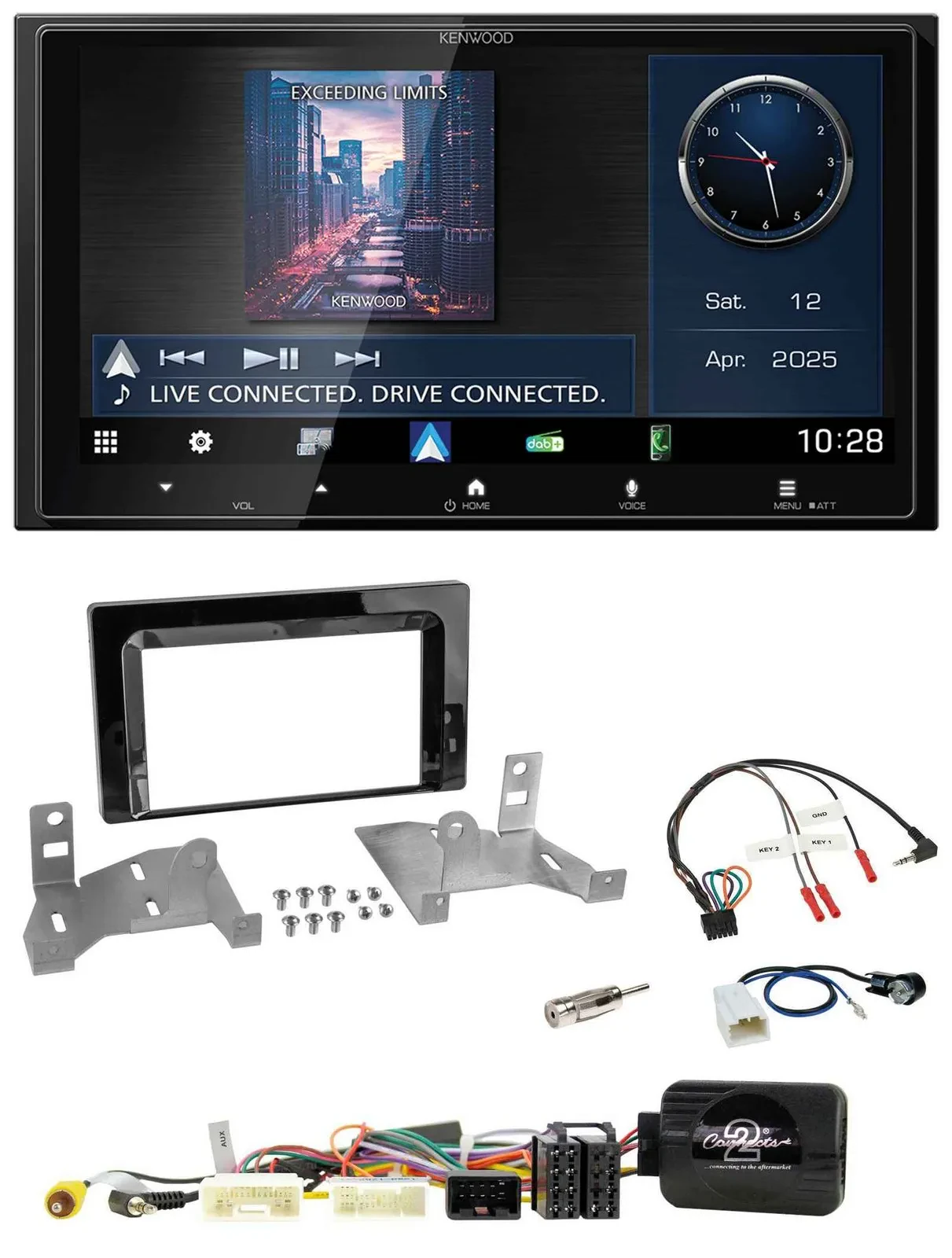 Kenwood Bluetooth 2DIN USB DAB Lenkrad Autoradio für Toyota Aygo AB7 ab 22 klavi