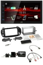 JVC USB Bluetooth Lenkrad DAB 2DIN Autoradio für Fiat 500 Fakra 08-15 schwarz