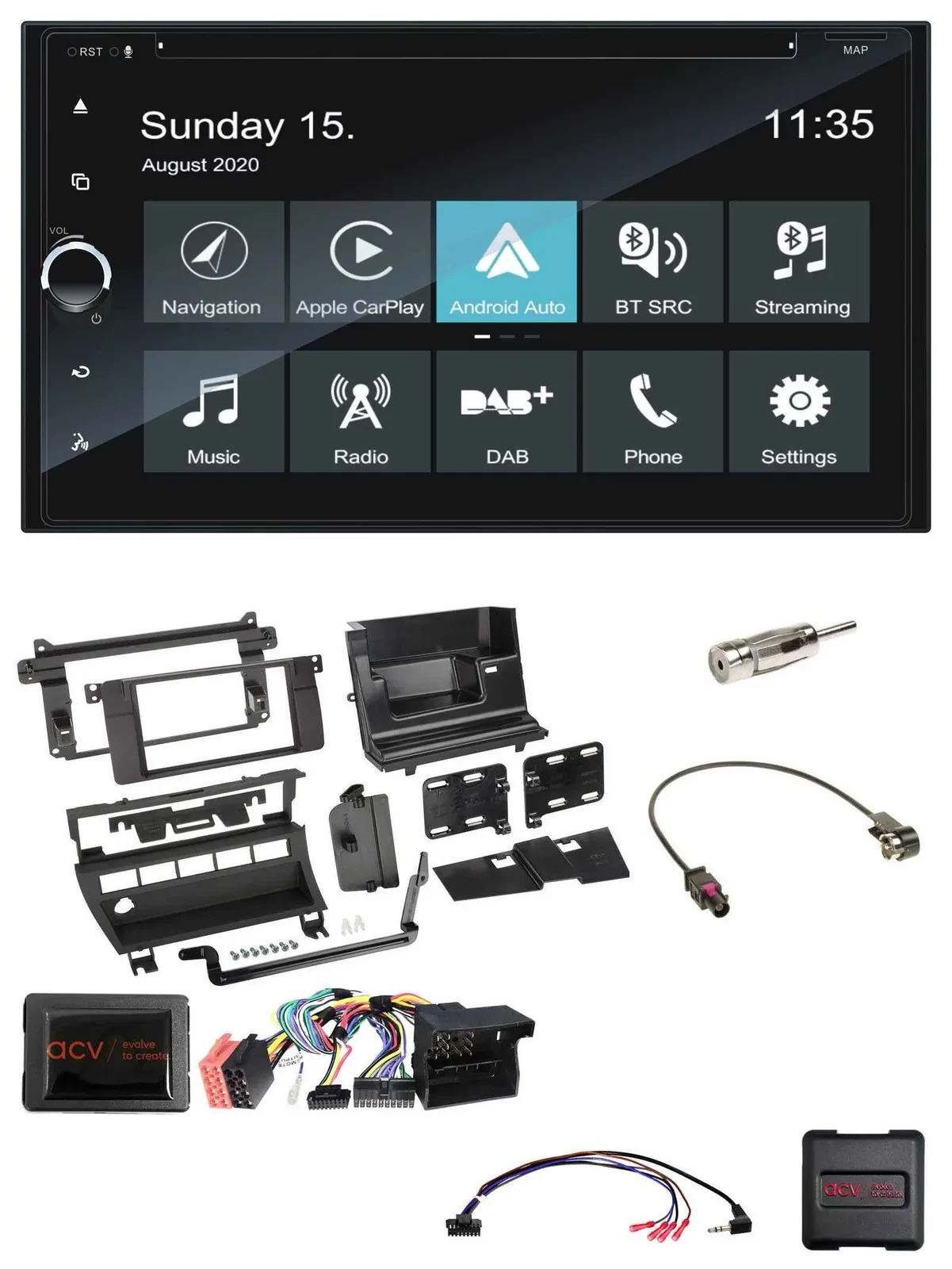 Blaupunkt 2DIN Lenkrad TMC Bluetooth USB DAB Navigation für BMW 3er 02-06 E46 5