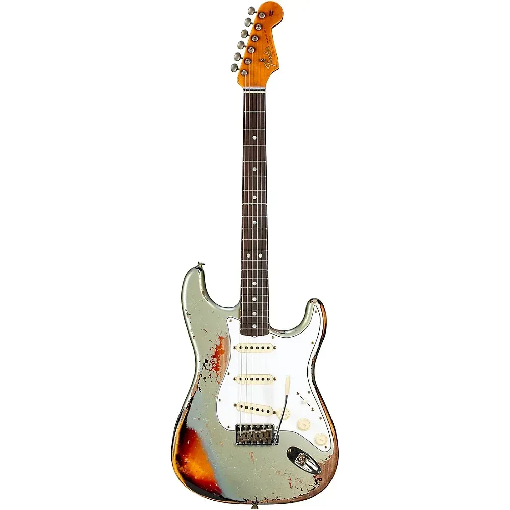 Электрогитара Fender Custom Shop 1965 Stratocaster Super Heavy Relic Firemist Silver Over Sunburst