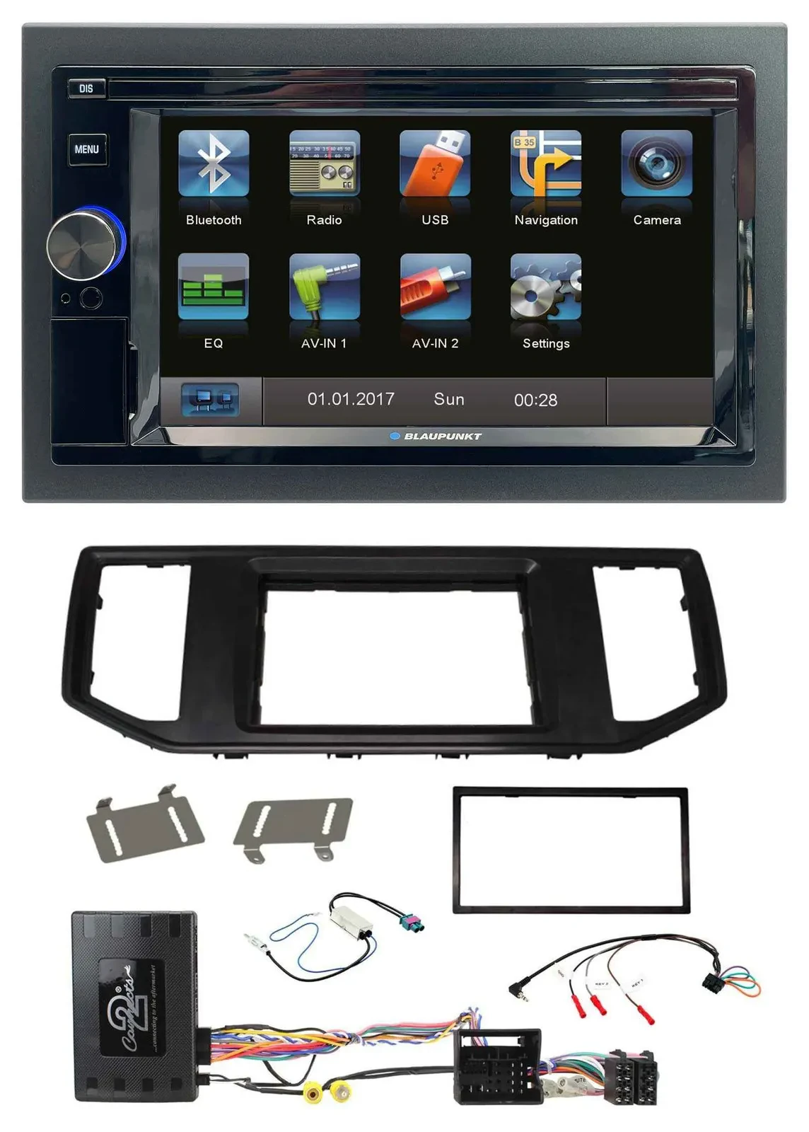 Blaupunkt Lenkrad USB Bluetooth TMC 2DIN Navigation für VW Crafter MAN TGE Infoa