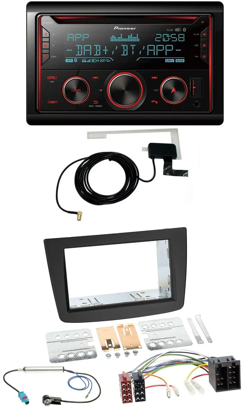 Pioneer 2DIN MP3 DAB USB CD Bluetooth Autoradio für Alfa Romeo Mito 08-14 955 IS
