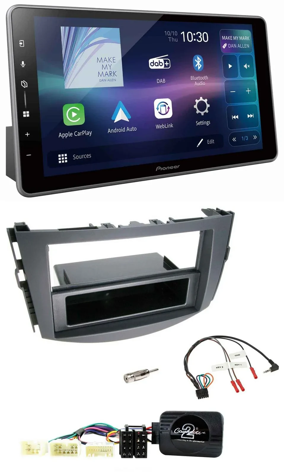 Автомагнитола для Toyota RAV4 (2006–2011) Pioneer Bluetooth, USB, DAB