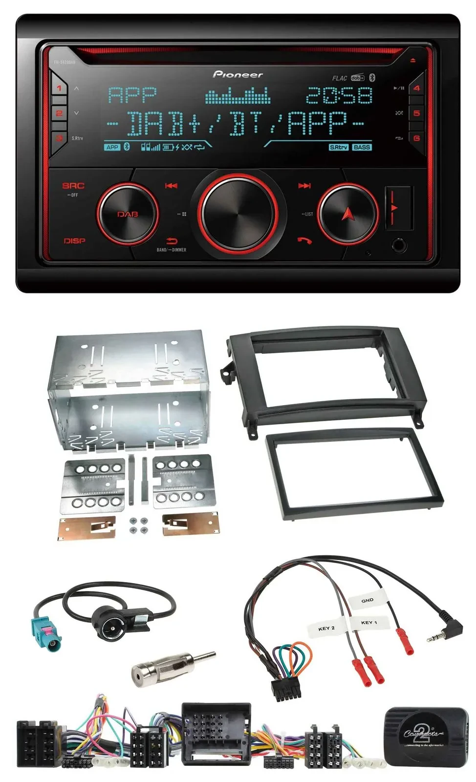 Автомагнитола для Mercedes A-/B-Klasse W16 Pioneer 2DIN DAB Bluetooth USB CD