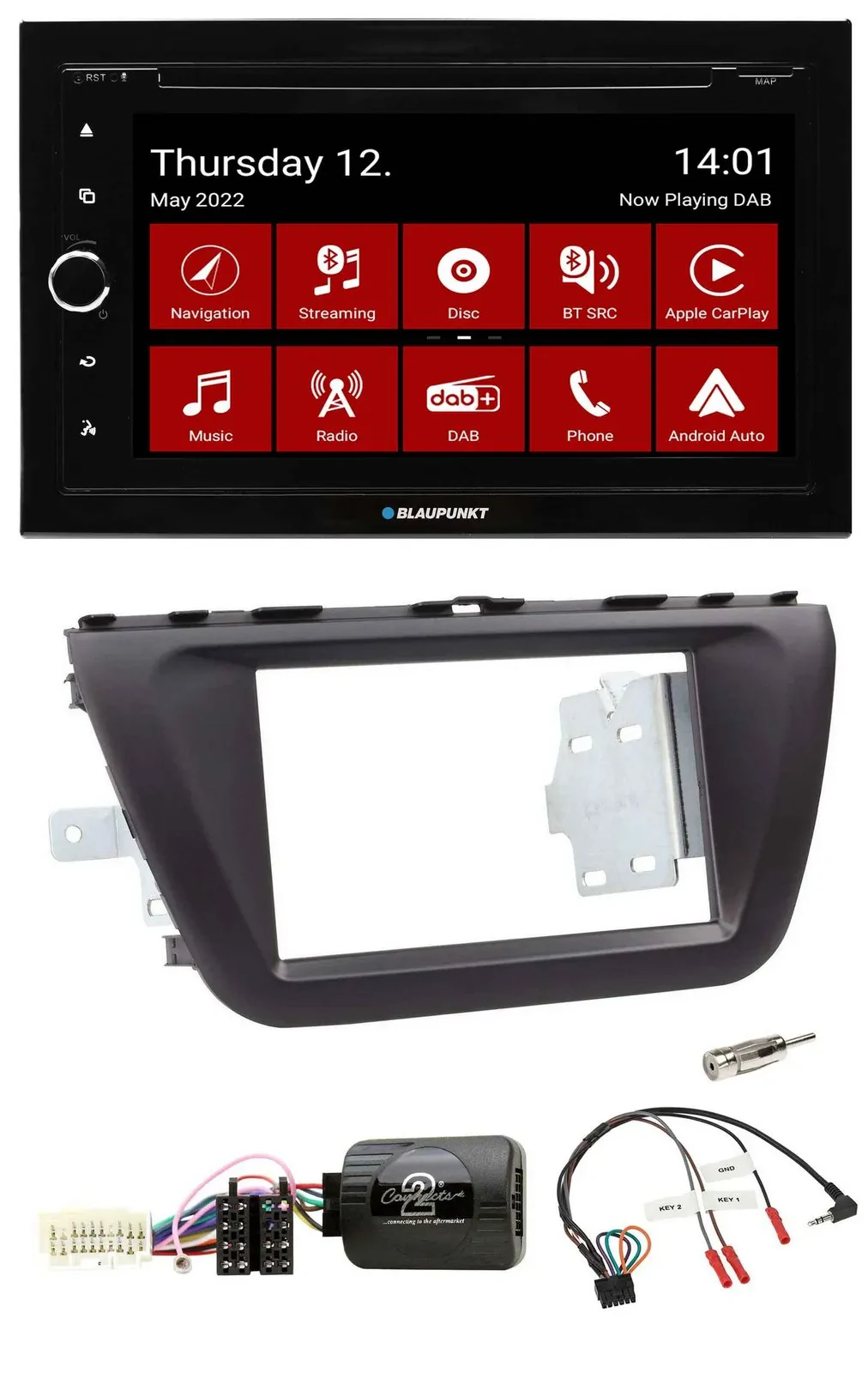 Blaupunkt Lenkrad DVD Bluetooth DAB 2DIN USB Autoradio für Suzuki SX4 ab 2013