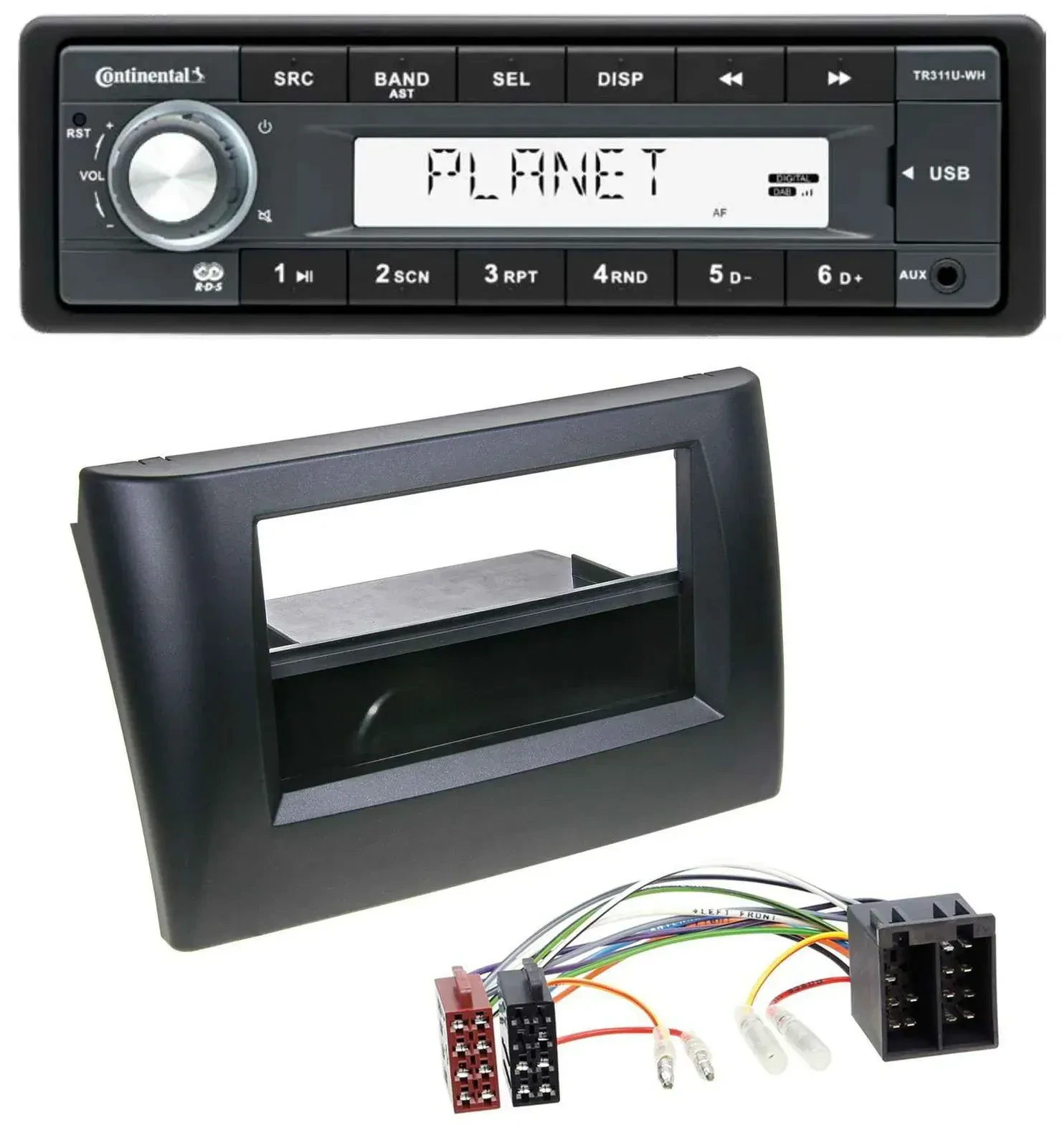 Continental USB MP3 AUX 1DIN Autoradio für Fiat Stilo 192 01-08 Ablagefach