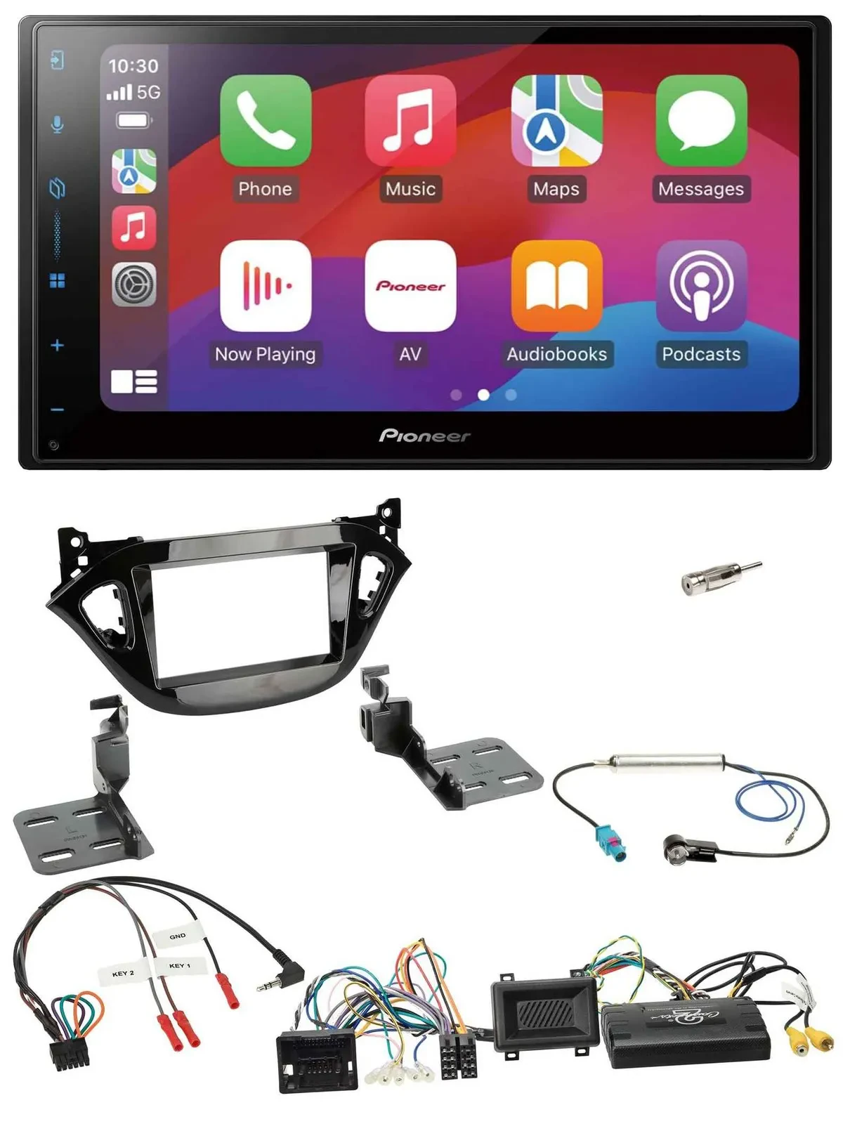 Pioneer DAB USB Lenkrad Bluetooth 2DIN Autoradio für Opel Adam Corsa E 2017-2019