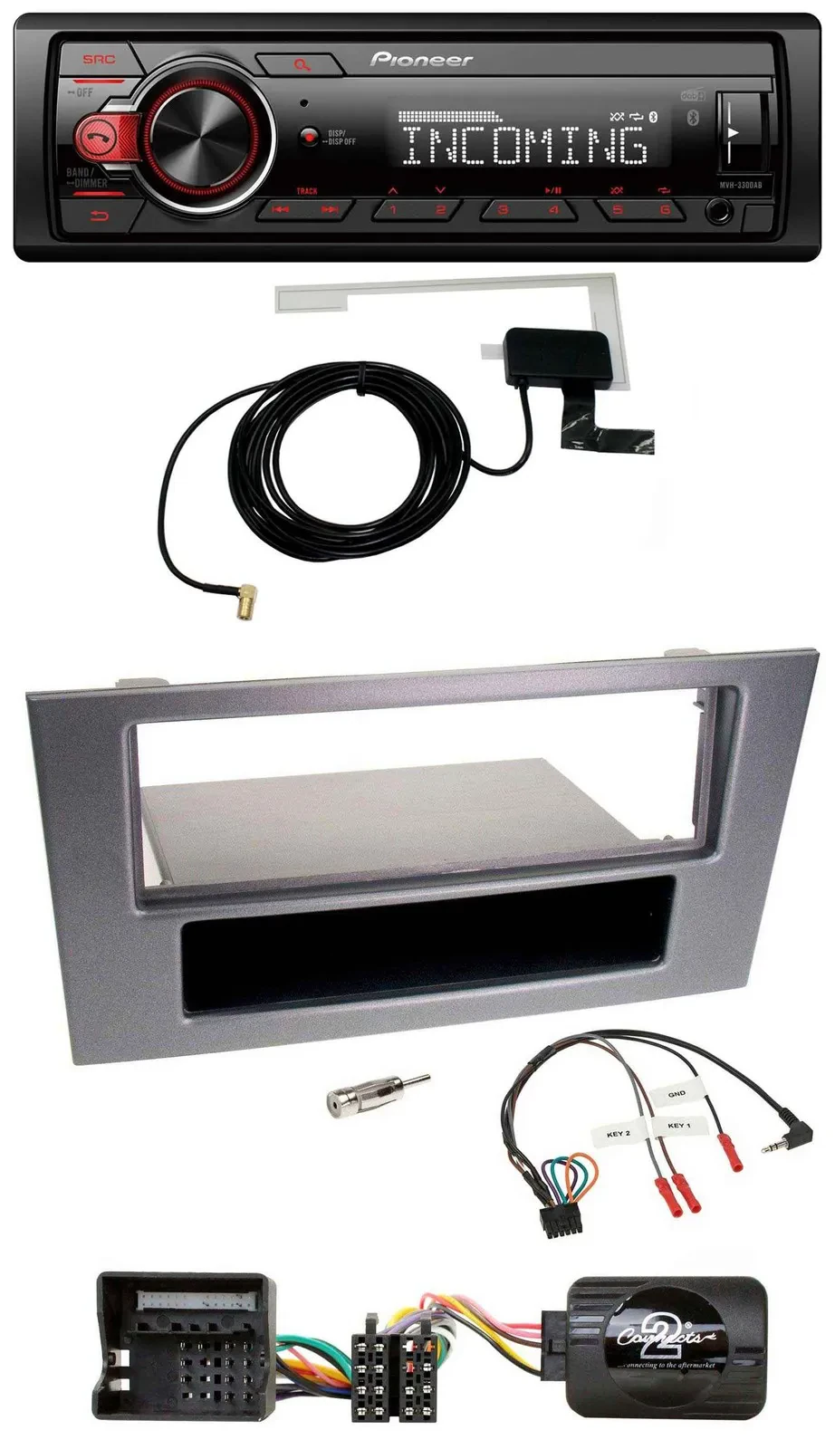 Автомагнитола для Ford Mondeo 2004–2007 Pioneer USB, DAB, Bluetooth, антрацит