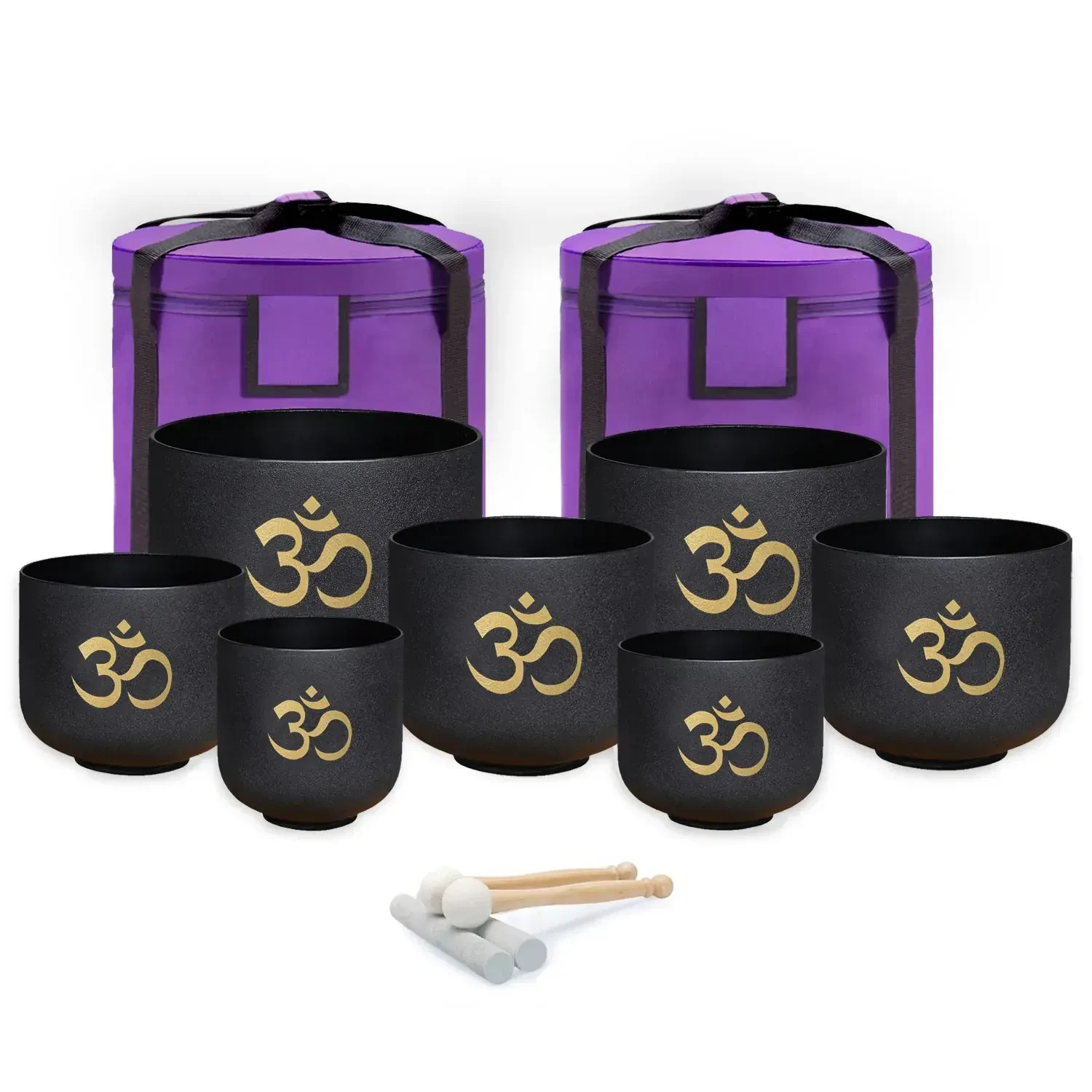 Поющие чаши keepdrum OM Set (набор, 7 шт.) 6-12" черные с аксессуарами