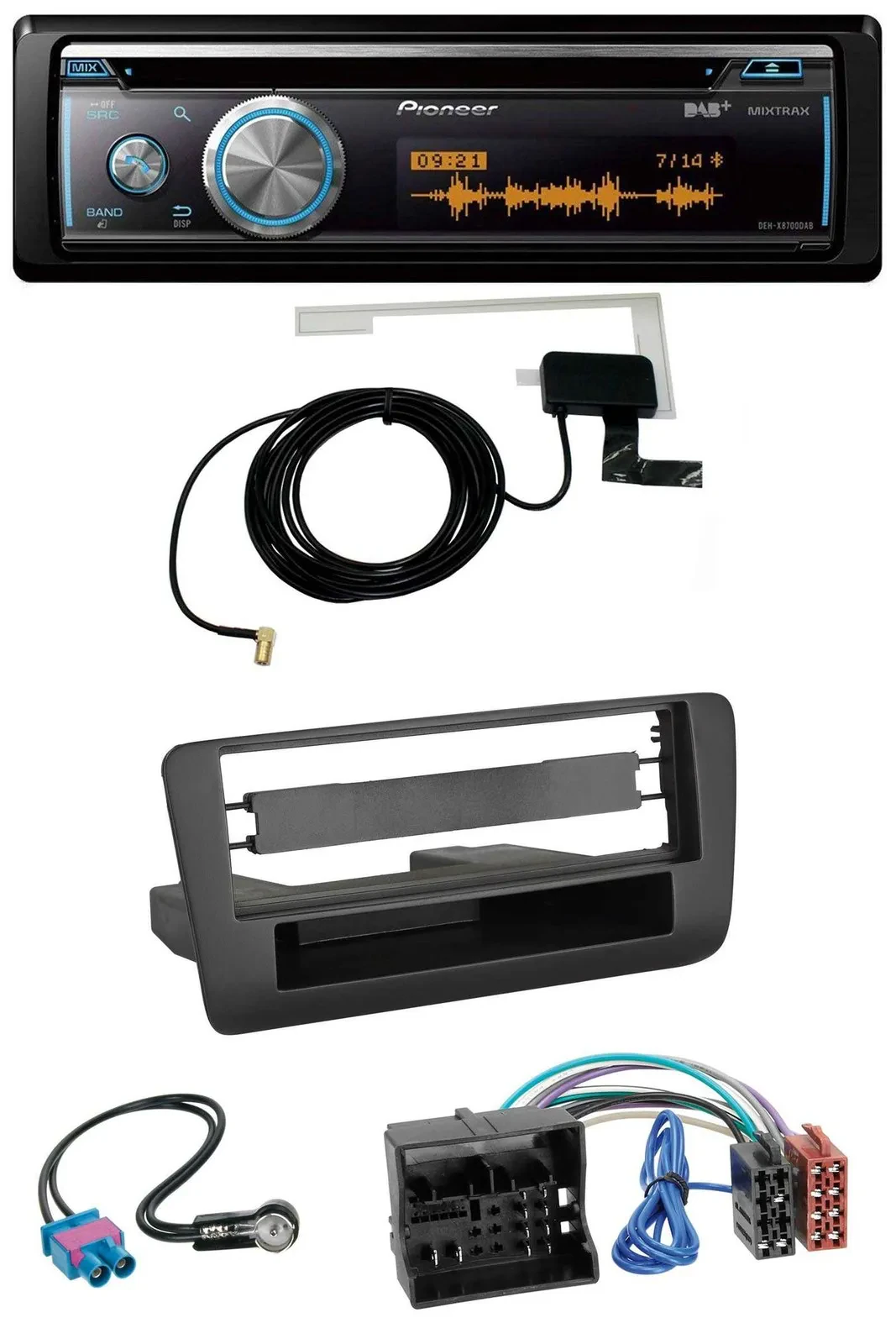 Pioneer Bluetooth DAB MP3 USB CD Autoradio für Audi A1 (ab 2012)