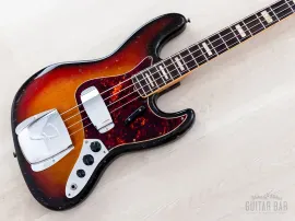 1973 Fender Jazz Bass Sunburst Vintage Electric Bass Guitar, Alder Body w/ Case