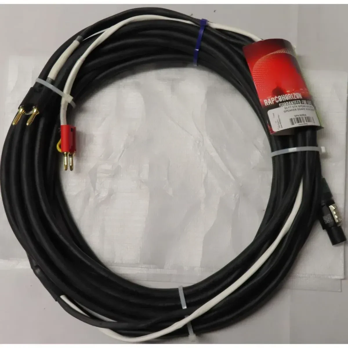 Спикерный кабель RapcoHorizon SP4-25BN4 25' speakON – 4 x banana plugs